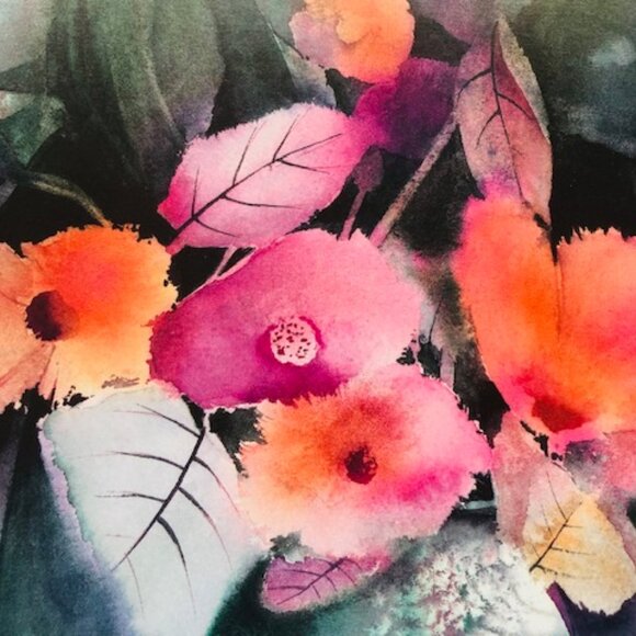 "Échange" Floral Watercolor Print by Diane Gervais – Contemporary Wall Art Decor - Picture 2 of 4